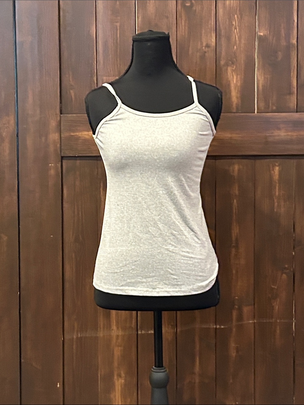 Women’s Slim Fit Spaghetti Strap Tank Top - Light Gray